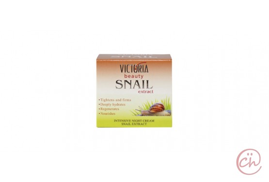 Интензивен нощен крем за лице против бръчки с екстракт от охлюви Snail Extract - Victoria Beauty